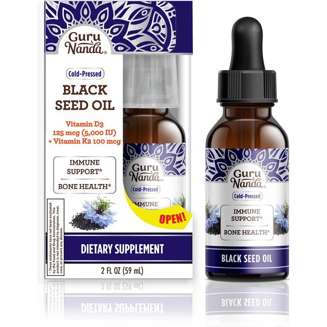 GuruNanda  D3 + K2  Black Seed Oil  2 fl oz (59 ml)