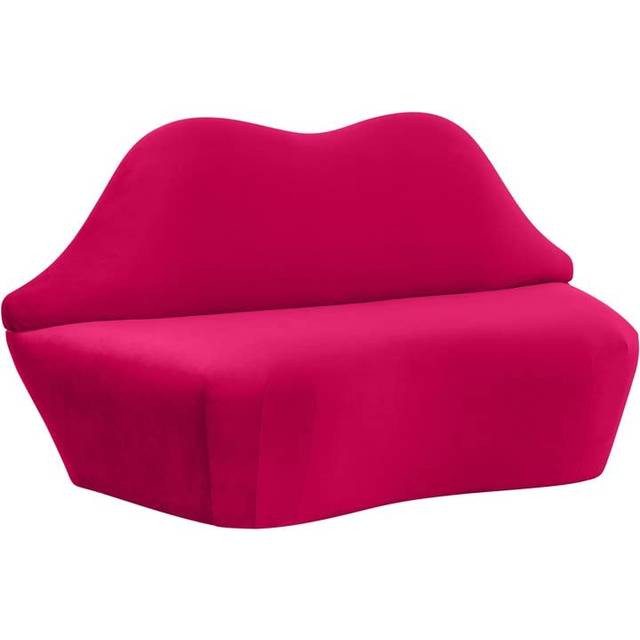 Lips Hot Settee - Pine/Velvet - L73.9 x W172 x H91.4 cm - Pink