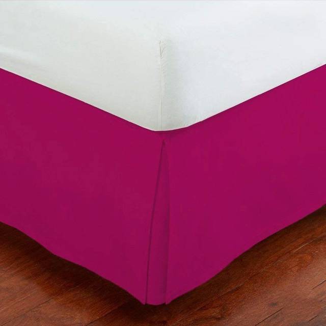 "Mk Collection Solid Pleated Bed Skirt 14"""""""" Drop New (Full  Hot Pink)"