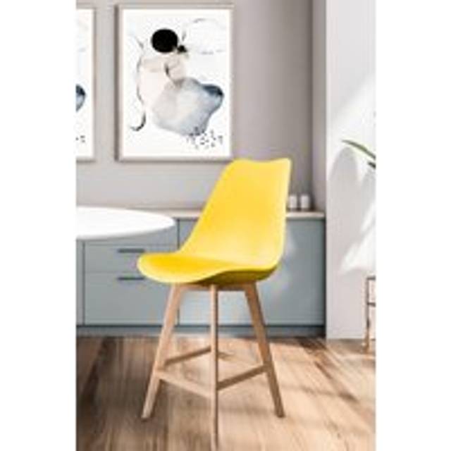 Fusion Living Soho Plastic Bar Stool - Yellow