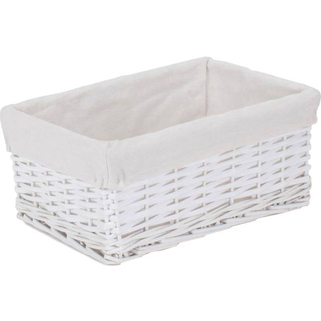 Wicker White Wicker Cotton Lined Storage Basket - One Size
