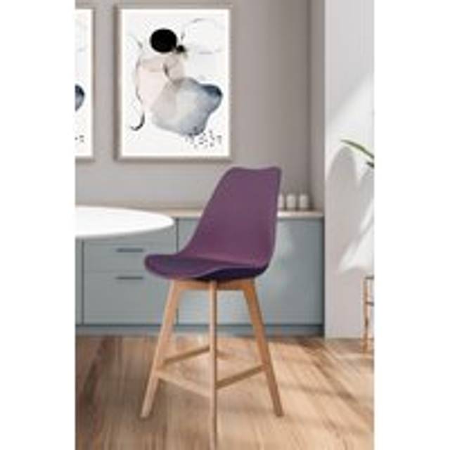 Fusion Living Soho Plastic Bar Stool - Aubergine