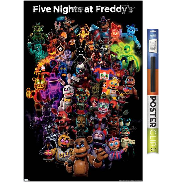 "Trends International Five Nights at Freddy's: Special Delivery - Collage Wall Poster  22.37"""""""" x 34.00""""""""  Poster & Clip Bundle"