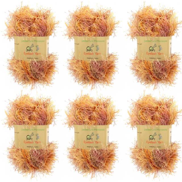 JubileeYarn Feather Whimsy Eyelash Yarn - 50g/Skein Fine Polyester Fur - Best Sellers 1-6 Skeins