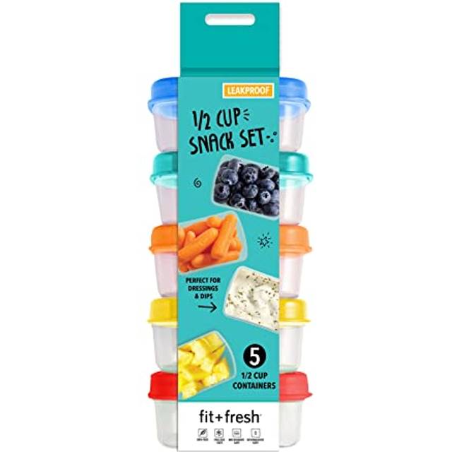 Fit & Fresh 823KFF 1 by 2 Cup Snack Set - Multi Color - Pack of 5