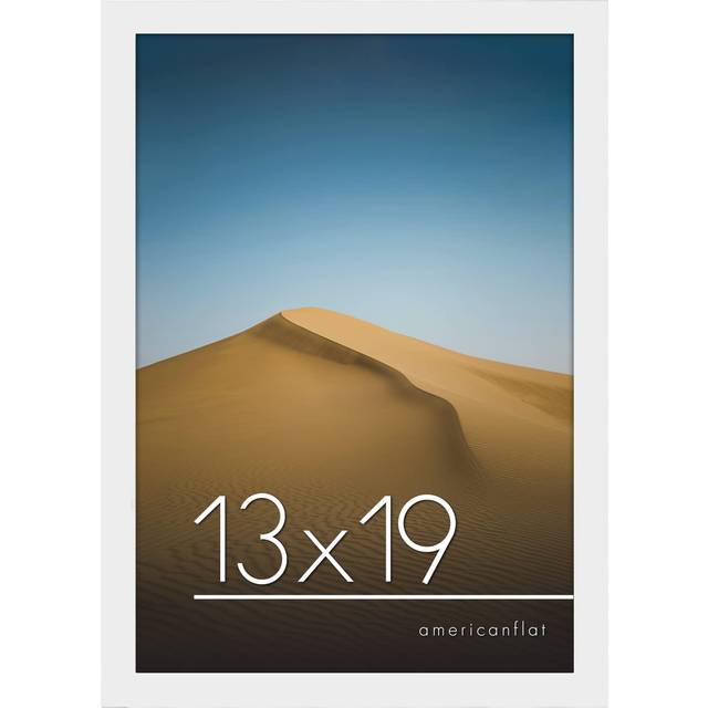 Americanflat 13x19 White Picture Frame - Engineered Wood Photo Frame with Shatter-Resistant Glass and Hanging Hardware for Wall Display