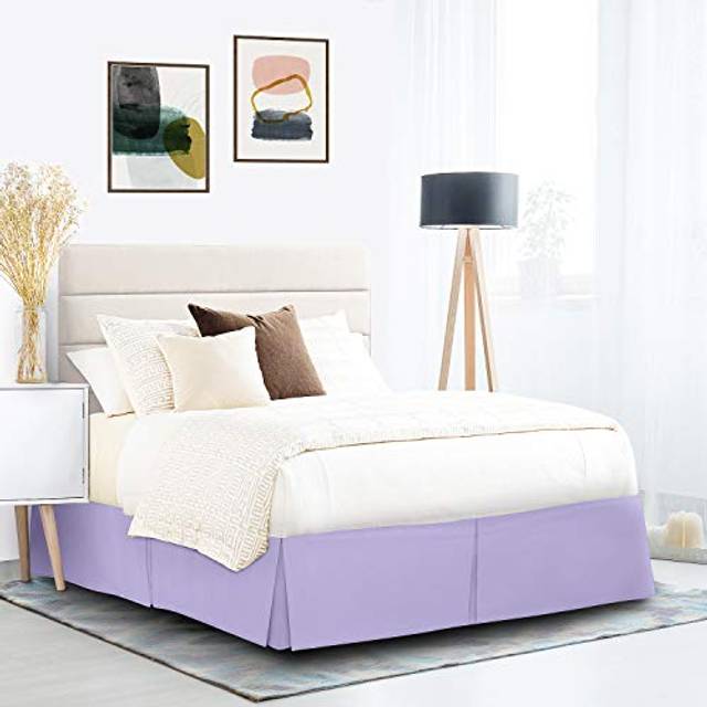 Nestl Lavender Bed Skirt Queen Size  Queen Bed Skirt 14 Inch Drop  Brushed Microfiber Bed Skirts  Hotel Quality Pleated Bed S