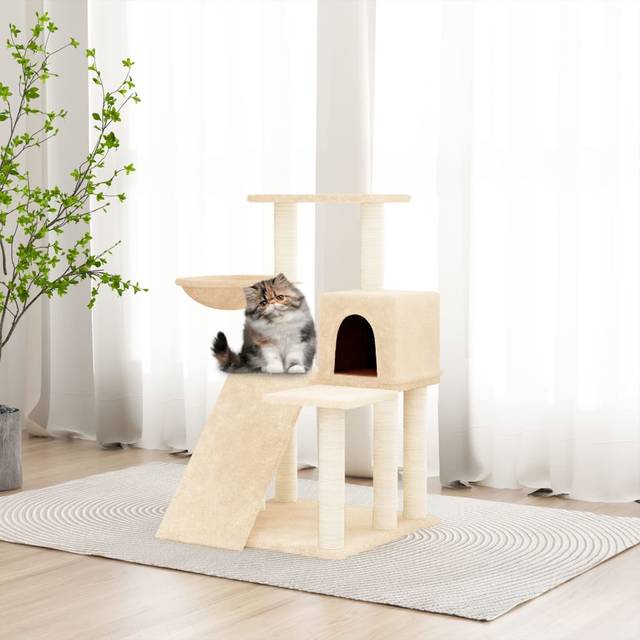 Katträd med klöspelare sisal gräddvit 82 cm