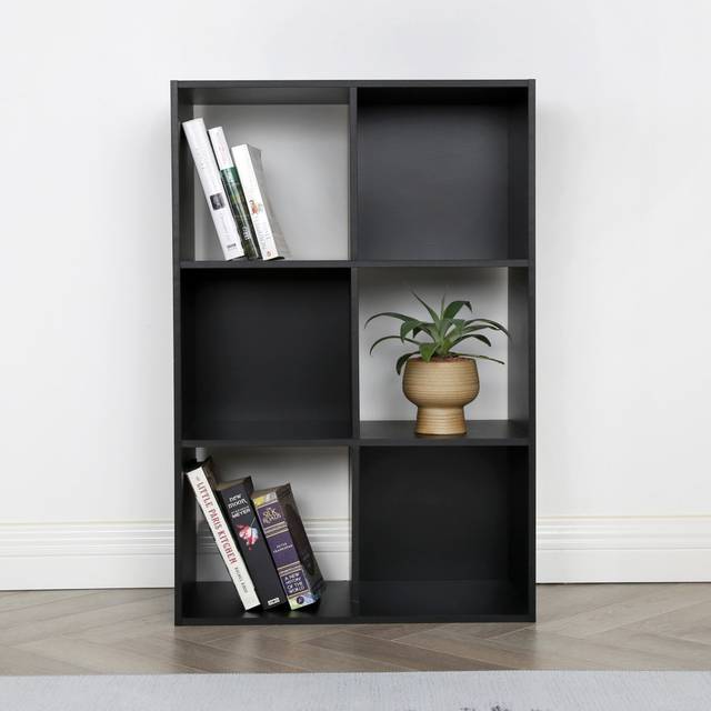 Jane 6 Shelf Black Cube Storage Unit - Home Garden Direct