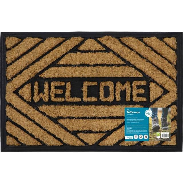 Tuffscrape Coir Lines, 40x60cm, Welcome - Brown - 40cm x 60cm