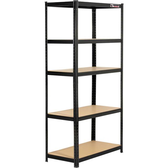 5 Bays | 180x90x45cm | Black | Boltless  Garage Shelving Unit | 1000kg