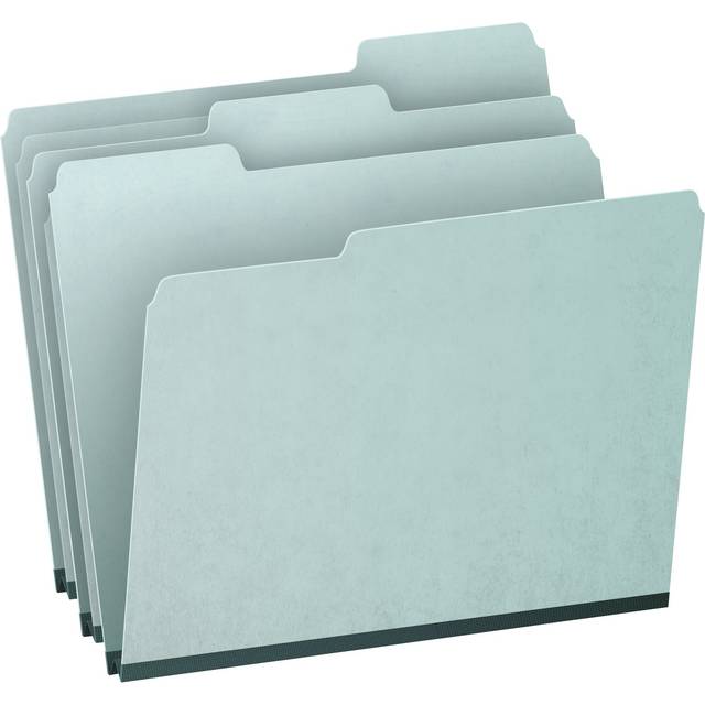 "Pendaflex 1"""""""" Expansion Pressboard File Folders with 1/3 Cut Tab  Letter  Blue  25/Box (9200T 1/3)"