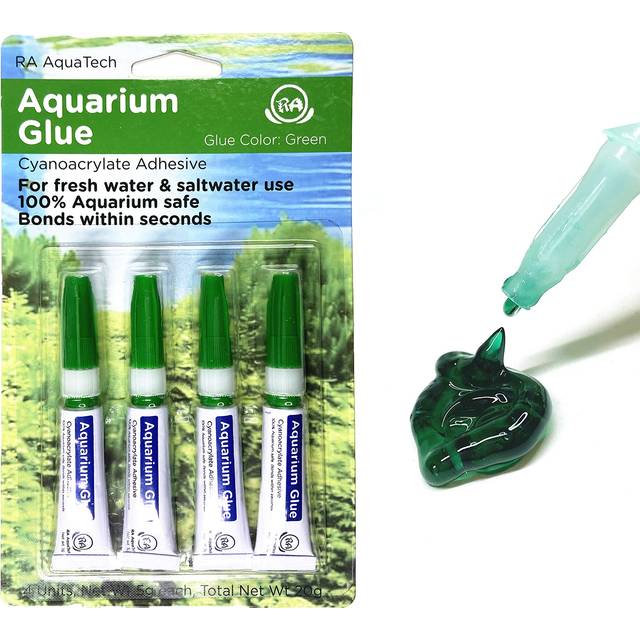 Aquarium Glue Green for Plants Moss Aquascaping Instant Aquarium Safe (4pcs Pack)