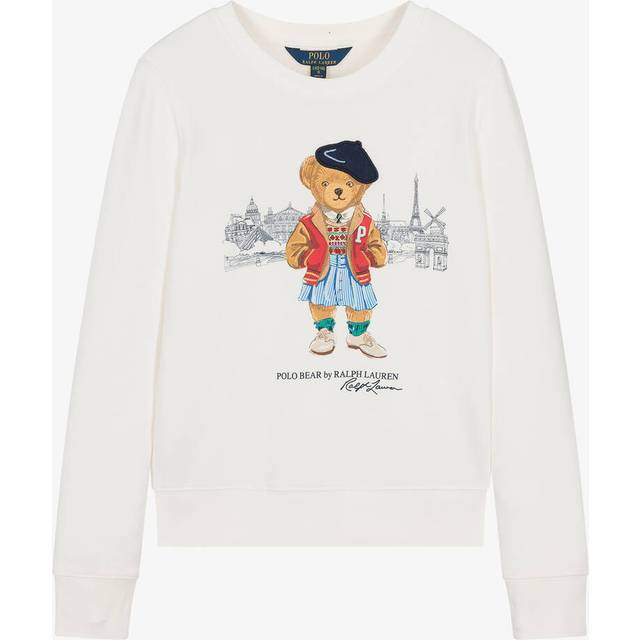 Polo Ralph Lauren Sweatshirt - Däckstvätt White m. Gosedjur - Polo Ralph Lauren - 2 år (92) - Sweatshirt