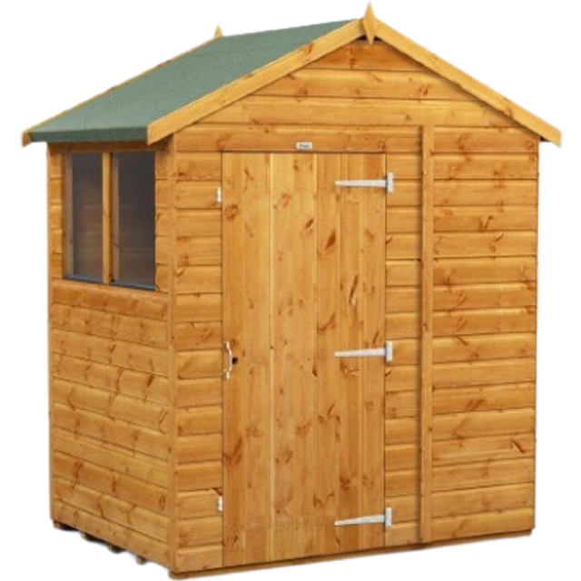 Power Apex 4' x 6' Garden Shed, Brown