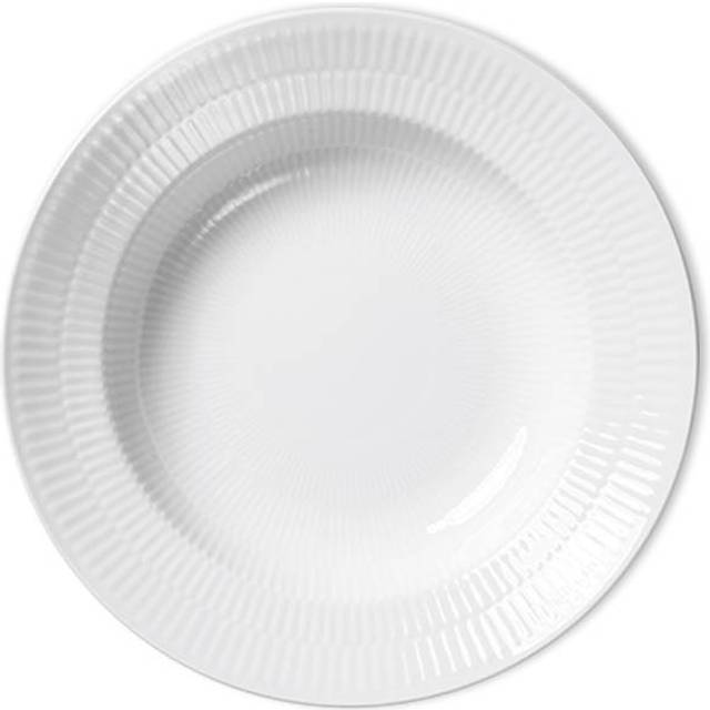 Royal Copenhagen Hvid Riflet Dyb tallerken 21cm