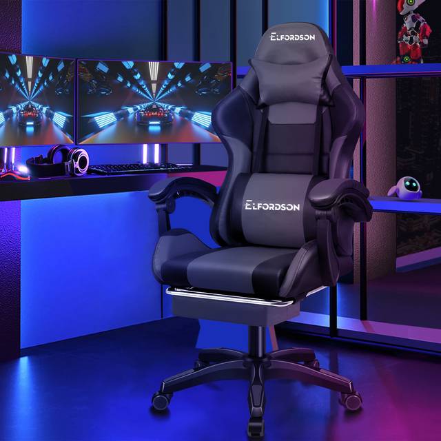 Gaming Chair With Extra Large Pillow (119cm H X 65cm W X 55cm D)