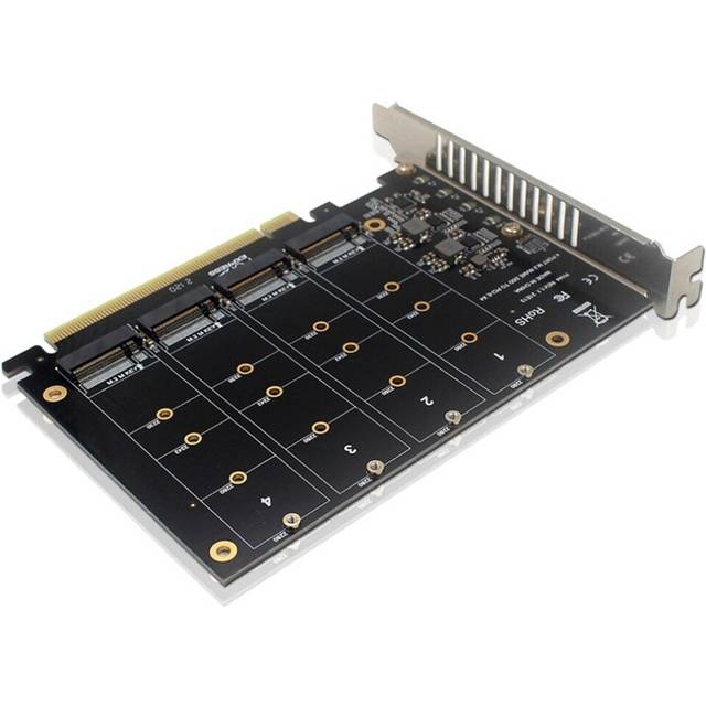 4 Port NVMe to PCIE Adapter Card M.2 NVME to PCIe X16 Adapter 4X32Gbps M Key Hard Drive Converter Reader Expansion Card