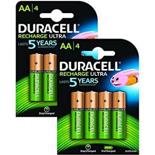 Duracell AA 2500mAh Recharge Ultra Rechargeable Batteries, Pack of 8