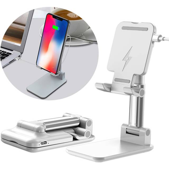 Bakeey 2 In 1 10W Wireless Charger + Desktop Foldable Height Adjustable Phone Holder Tablet Stand For 4.0 12.9 Inch Smart Phone Tablet