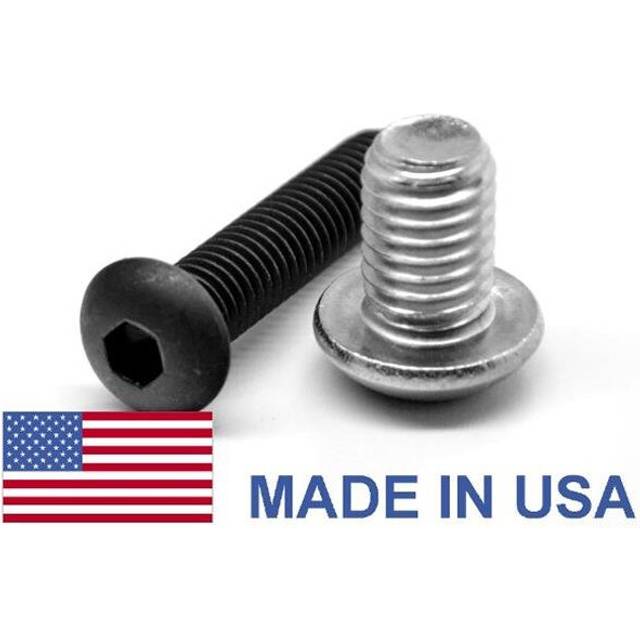 ASMC Industrial 0.25-20 x 1.25 Coarse Thread Socket Button Head Cap Screw, USA Alloy Steel - Plain - No Plating - 100 Piece