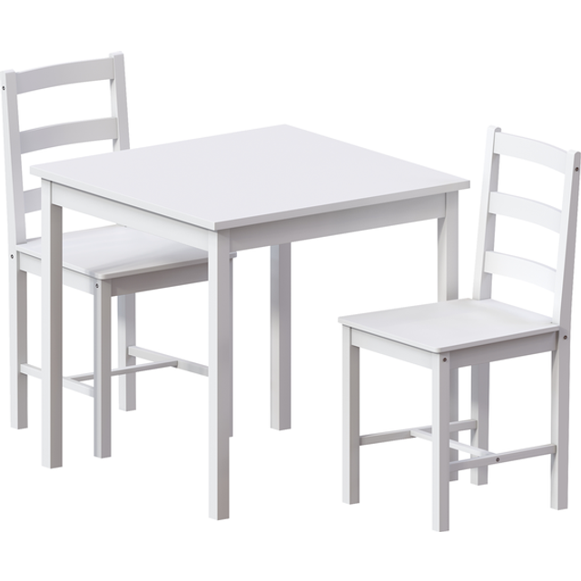 Yorkshire Dining Set - White / 2 Chairs, Table