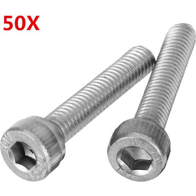 (12mm) M3SH5 50Pcs M3 Stainless Steel Hex Socket Cap Head Screws Bolts 4-20mm Optional Length