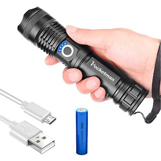 High Performance Rechargeable LED Torch XHP50 Led Flashlight Super Bright Handhold Flashlight Zoomable Waterproof Camping Torch for Home and