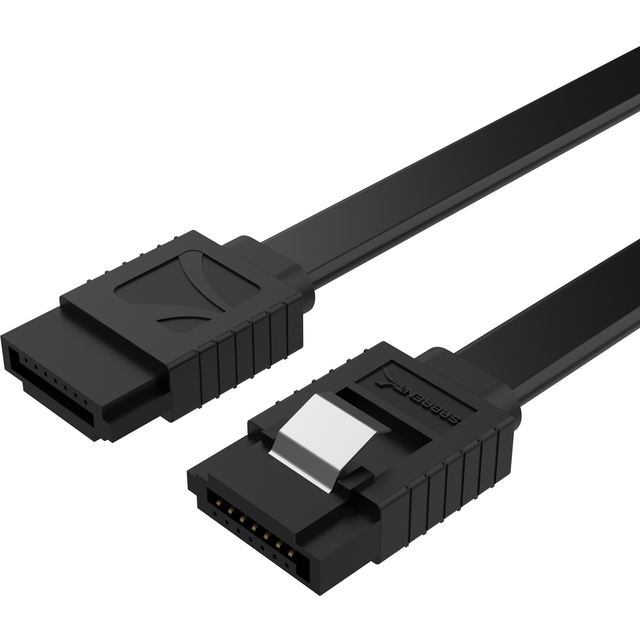 SABRENT Sabren SATA-kabel 6 Gbps, sata 3-kabel 3-pack hdd ssd-datakabel, rak 7-stifts SATA III-kabel med låsspärr för hårddiskar sata HDD/SSD, SATA I & II, 50 cm, svart (CB-SFK3)