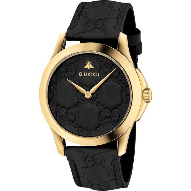Gucci Black Two-Tone Stainless Steel G-Timeless YA126512 Women's Wristwatch 27 mm