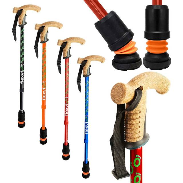 Flexyfoot Telescopic Stick - Red (Cork) - red