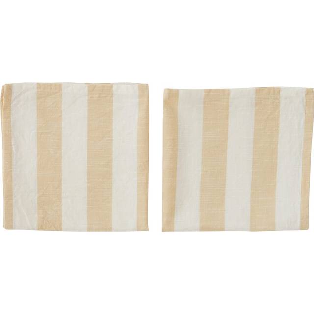 OYOY Striped napkin 45x45 cm 2-pack Vanilla