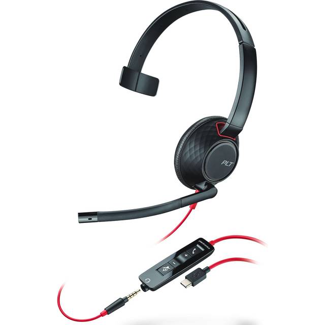 Poly Blackwire 5210 Monaural USB-C Headset +3.5mm Plug +USB-C/A Adapter (Bulk) 8X230A6