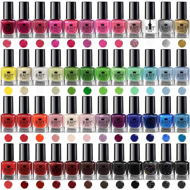 Splash 48 x Nagellackset med 48 olika moderna färger Snabbtorkande
