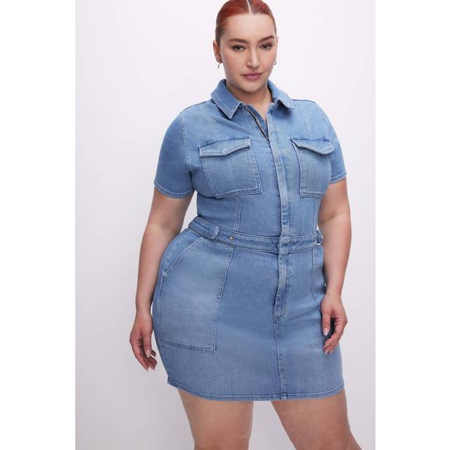 Good American Fit For Success Stretch-Denim Mini Dress - US 2/UK 6 - Blue