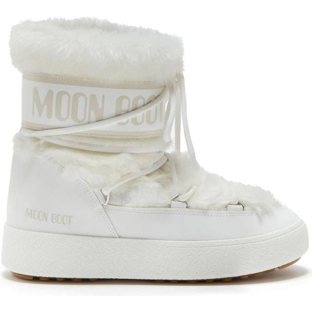 Moon Boot Women's Low Track Faux Fur Water-Repellent White, 40