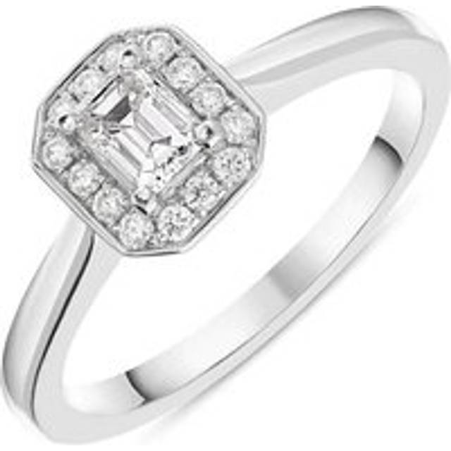 Platinum 0.46ct Diamond Cushion Halo Ring - K