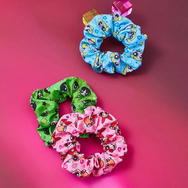 SHEIN 3pc/Set High Elastic Blossom, Bubbles, Buttercup Pattern Hair Scrunchies, Suitable For Daily Wearing And Hairstyles