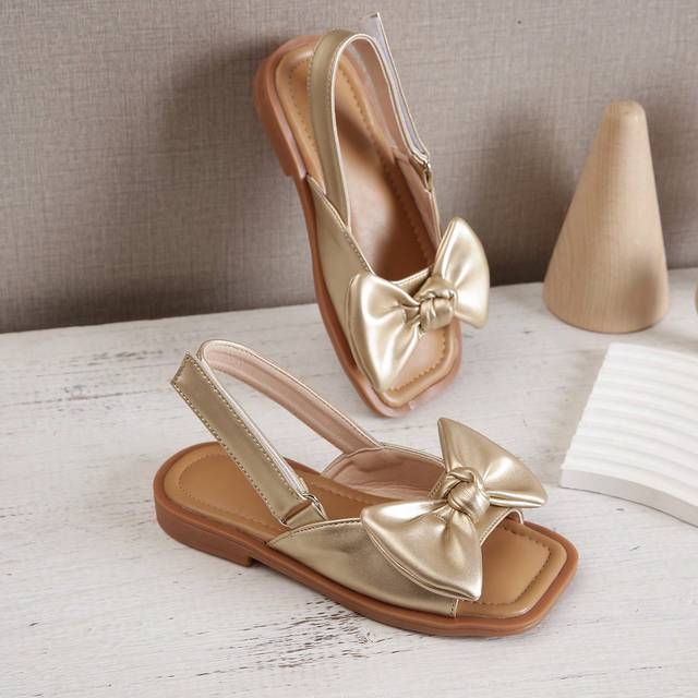 Barns Fashionabel Guldfärgad Skor För Flickor , Sommar Tjejer Platta Sandaler (EUR34,EUR35,EUR36,EUR27,EUR28,EUR29,EUR30,EUR31,EUR32,EUR33)