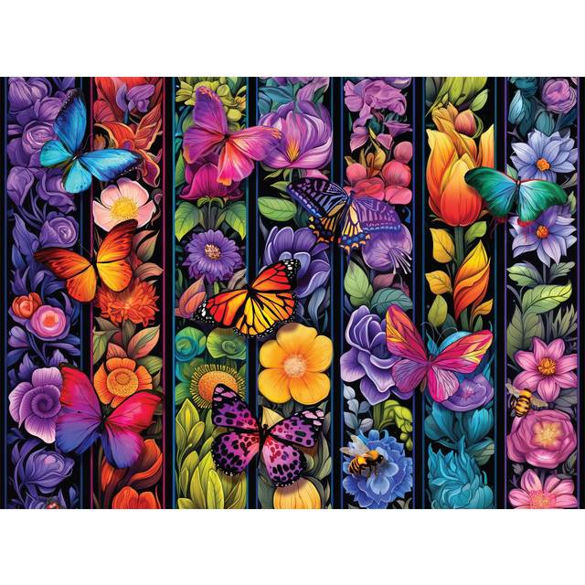 Buffalo Games - Flowers and Flyers - 1000 Piece Jigsaw Puzzle for Adults Challenging Puzzle Perfect for Game Nights - Finished Size 26.75 x 19.75