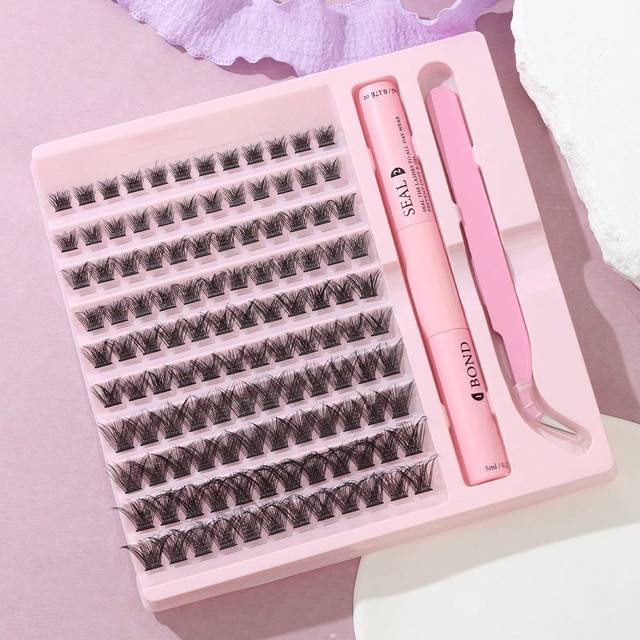 SHEIN High Capacity Mink Hair, Dense & Crossed, Natural & Long, Self-Adhesive False Eyelashes