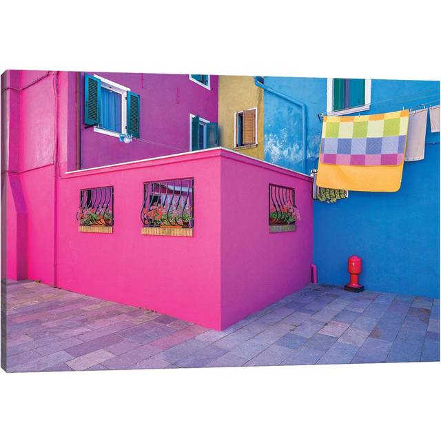Italy, Burano. Colourful House Walls by Jaynes Gallery - Wrapped Canvas Photograph (30.48cm H x 45.72cm W x 1.905cm D)