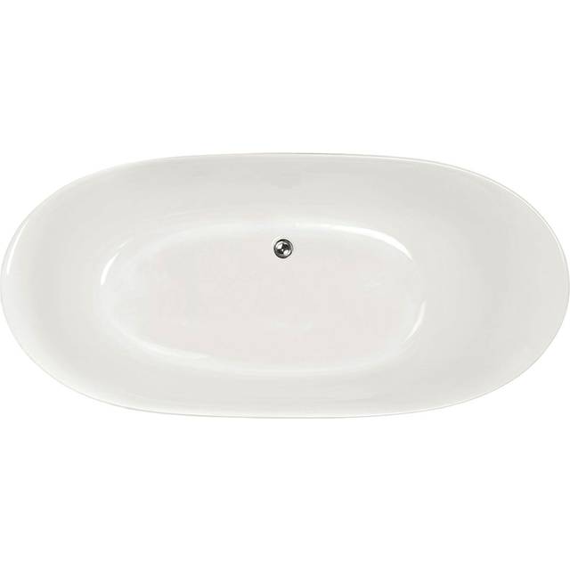 Ideal Oval Sittbadkar 160 cm - Vit Badkar Vit,Silver,Krom Plast