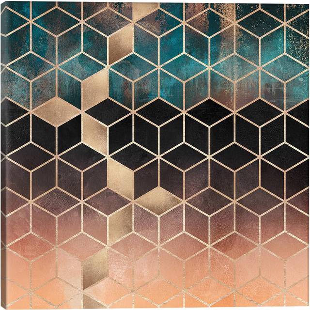 Ombre Dream Cubes by Elisabeth Fredriksson - Graphic Art Print on Canvas - Wrapped Canvas (30.48cm H x 30.48cm W x 1.91cm D)