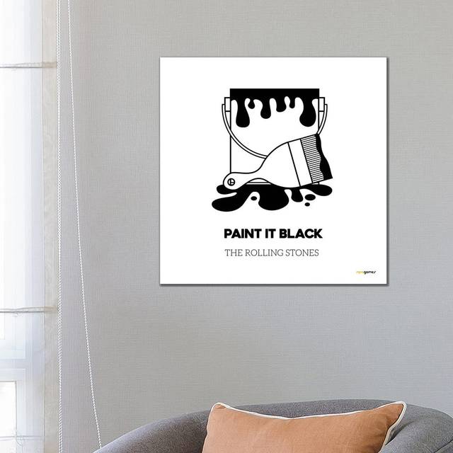 Paint It Black by Rafael Gomes - Wrapped Canvas Typography (66.04cm H x 66.04cm W x 1.91cm D)