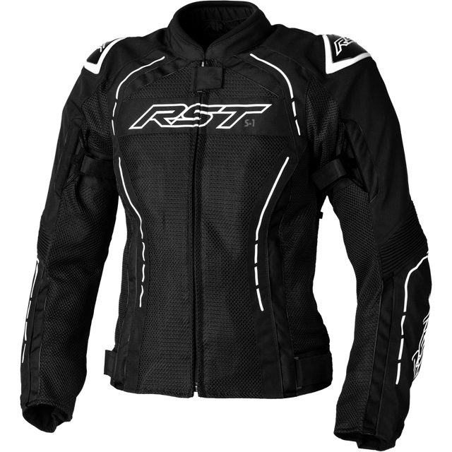 RST S-1 Mesh Ladies Motorcycle Textile Jacket, black-white, Size XS for Men