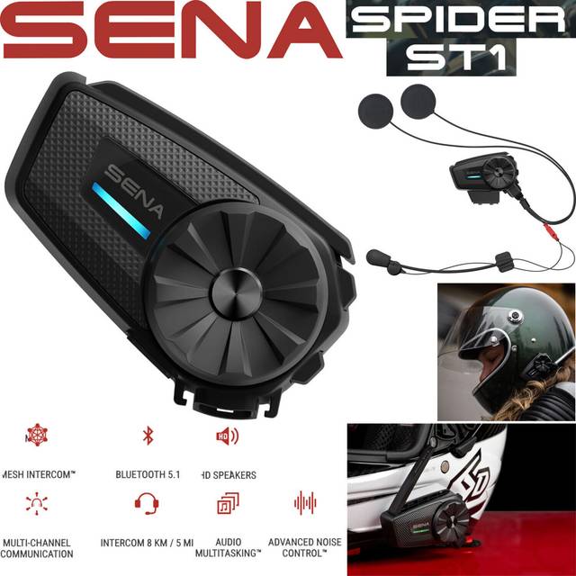 Sena Spider ST1 Motorcycle Mesh Communication System with HD Speakers
