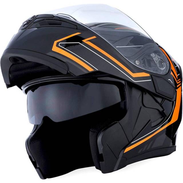 1Storm Motorcycle Modular Full Face Helmet Flip up Dual Visor Sun Shie