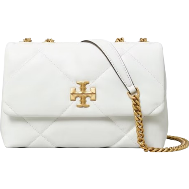 Tory Burch Kira Diamond Leather Small Shoulder Bag - White