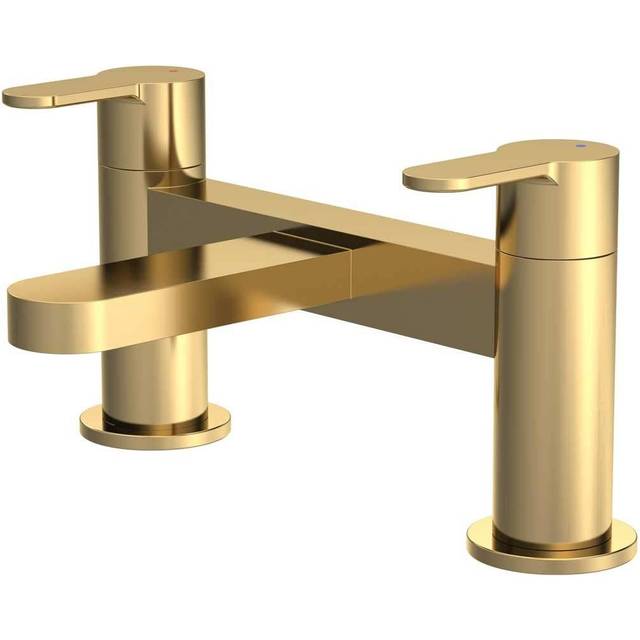 Nuie - Arvan Pillar Mounted Bath Filler Tap - Brushed Brass